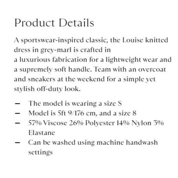 NWT Reiss Louise Light Heathered Gray Ribbed Midi Sweater Dress S  $345 USD - Picture 9 of 15